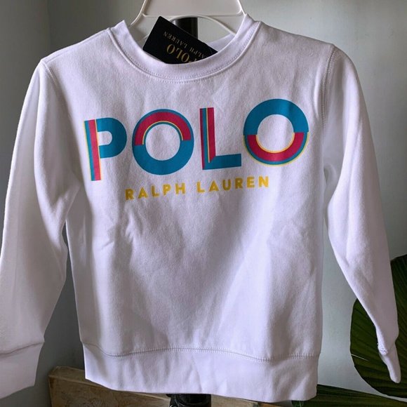 NWT Polo Ralph Lauren GIRLS Logo Fleece Sweatshirt 4T - Picture 1 of 7